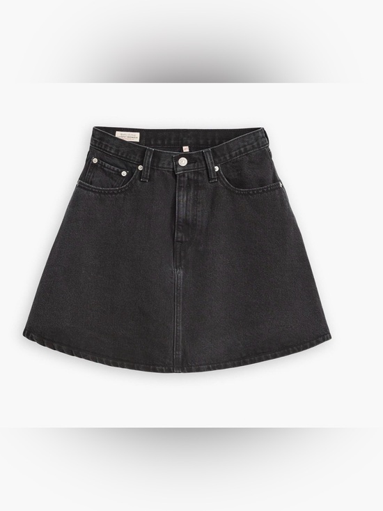 Levi's Dresses & Skirts - Levi’s Premium A-Line Mini Flounce Skirt Black Size 25 Denim A87250003 NWT